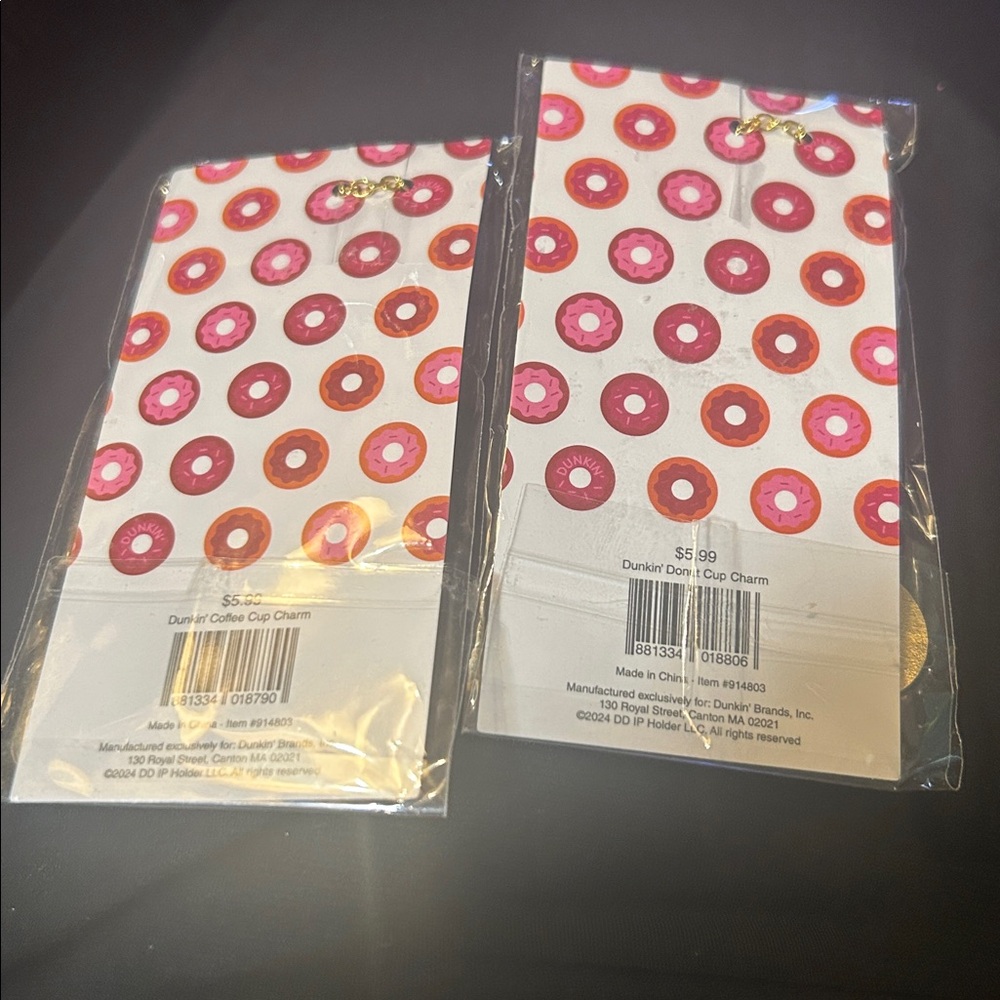Limited edition Dunkin' Cup Charms & Donut Straw Cover 5 pc Bundle - Picture 4 of 10